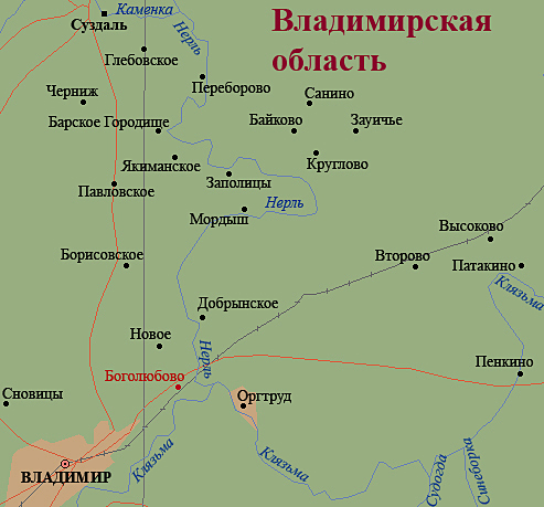 Санино владимирская область карта