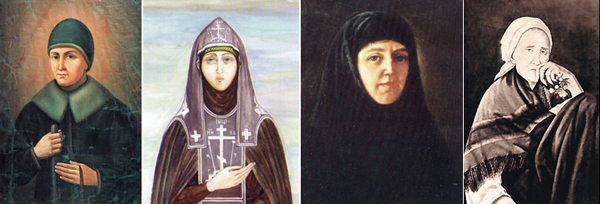 Слева направо: святые Александра (Мельгунова), Марфа (Милюкова), Елена (Мантурова), Пелагея (Серебренникова)