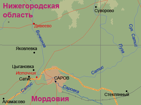 С дивеево карта
