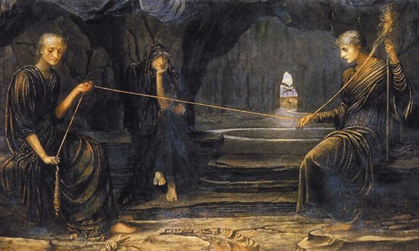 Мойры прядут нить судьбы. Картина Джона Стадвика. 1890 год