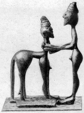 Эта античная статуэтка называется (нашими современниками) «Кентавр и герой». А шаман бы назвал ее «Я и Ся»