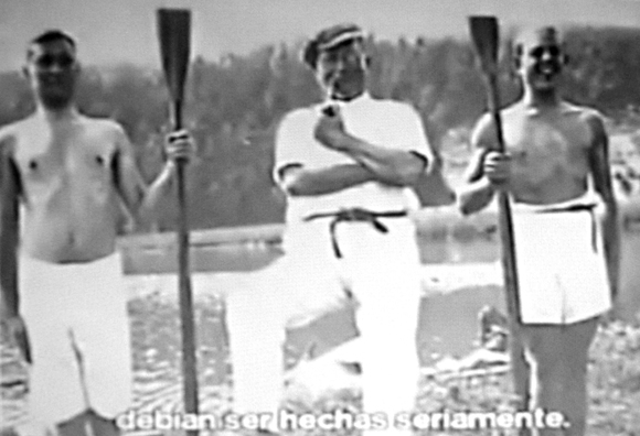 Юнг в 20-е годы путешествует по Африке. С веслами африканцы