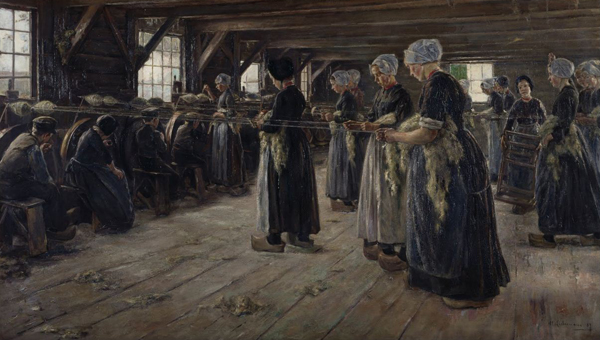 Макс Либерман. Трепальщицы льна в Ларене