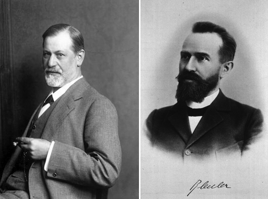 Слева Зигмунд Фрейд, справа Эйген Блейлер (это он ввел термин "шизофрения")