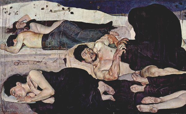 Фрагмент картины Фердинанда Ходлера "Ночь"