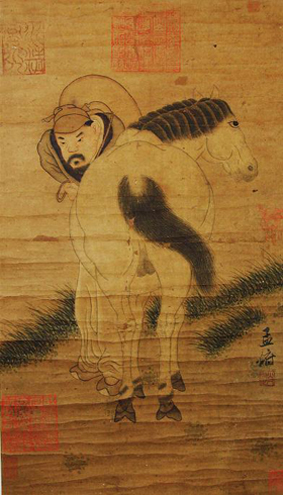Лошадь и ее хозяин. Картина Чжао Мэнфу (1254 – 1322)