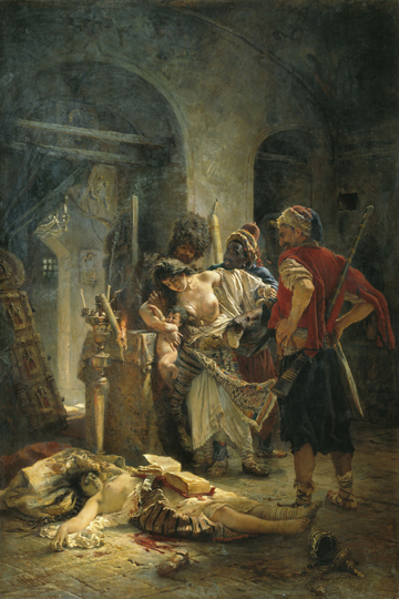 Константин Маковский. Болгарские мученицы. 1877 год. Картина изображает зверства башибузуков в Болгарии