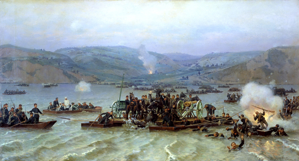 Николай Дмитриев-Оренбургский. Переправа русской армии через Дунай у Зимницы 15 июня 1877 года