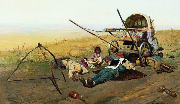 Сергей Иванов. В дороге. Смерть переселенца. 1889