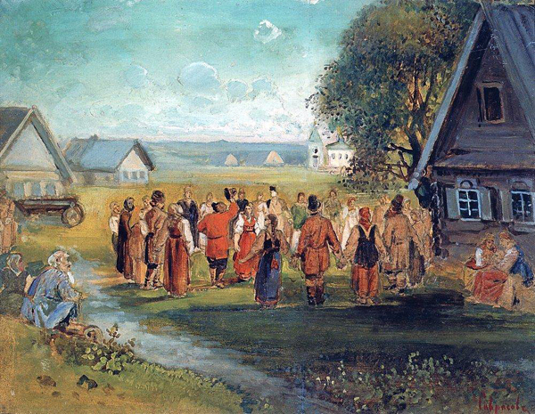 Алексей Саврасов. "Хоровод в селе"