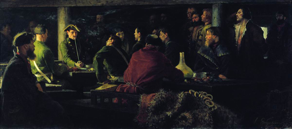 Андрей Рябушкин. Потешные Петра I в кружале 1892