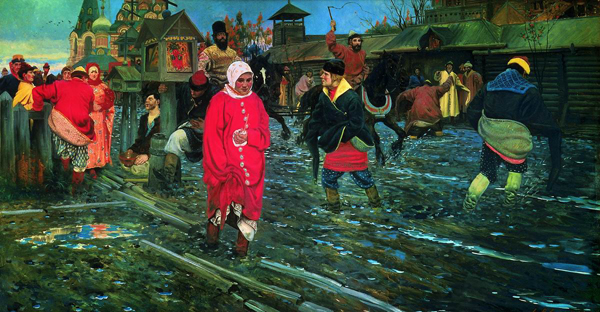 Андрей Рябушкин. Московская улица XVII века в праздничный день