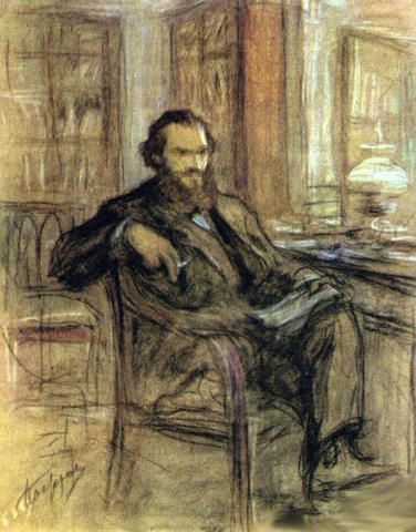 Лев Толстой. Рисунок Леонида Пастернака