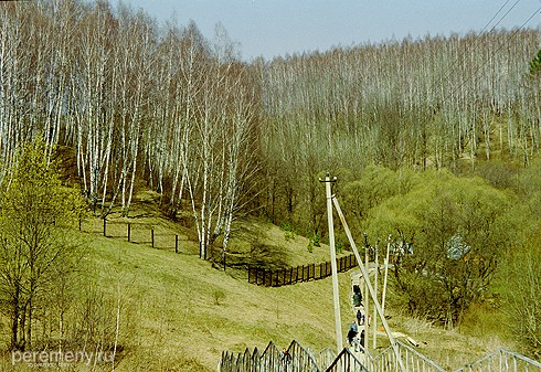 Овраг, в котором течет речка Пршенка, и дорога к источнику Евфросинии
