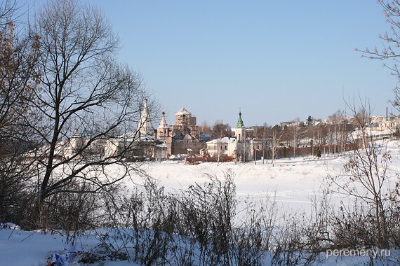 Успенский монастырь, замерзшая Волга