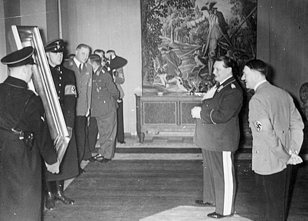 Гитлер и Геринг выбирают экспонаты для выставки "Дегенаративное искусство"