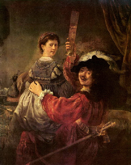 Рембрандт и Саския на картине Блудный сын в таверне 1635 г.