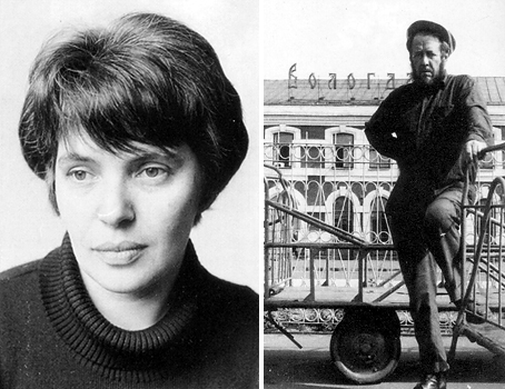 Слева Наталья Светлова, справа Александр Солженицын на Вологодском вокзале во время многое предопределившего путешествия по северу, которое он предпринял вместе с Натальей Светловой в 1969 году