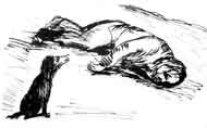 Смерть Платона Каратаева. Рисунок Нади Рушевой. 1966 г.