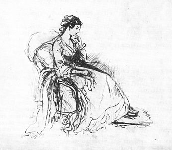 Соня. Рисунок Михаила Башилова. 1866 г.