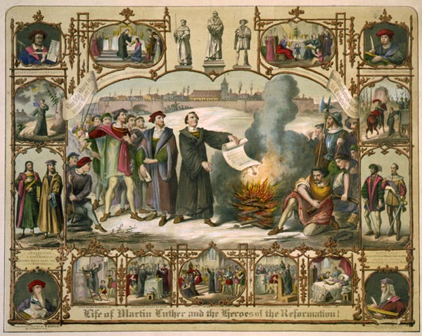 Мартин Лютер и герои Реформации. Репродукция из архива Библиотеки Конгресса США 