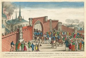 Вступление французов в Москву. Французский лубок. 1812.