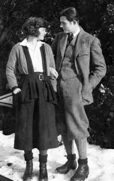 Hadley and Ernest Hemingway in Switzerland, 1922