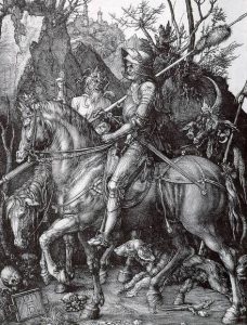 Дюрер. Рыцарь, смерть и дьявол. 1513