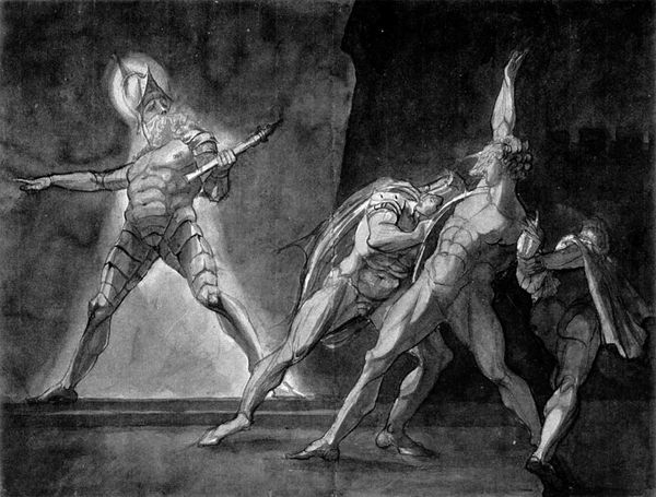 Гамлет, Горацио, Марцелл и призрак отца Гамлета. Г.Фюзели, 1780—85. Кунстхаус (Цюрих)