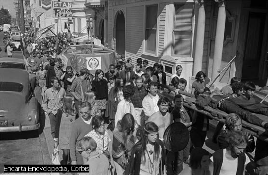 Хейт-Эшбери, 10 октября 1967 года, одна из хиповых демонстраций 