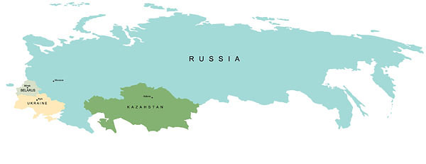 Рис. 5.2. Проект таможенного союза России, Беларуси, Казахстана и Украины