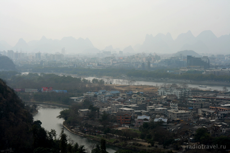 Guilin, panoramic view from Seven Star Park, Китай зимой